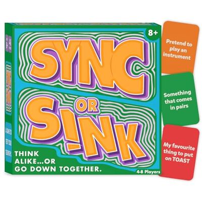 Gouda Games Sync or Sink – Hilarious Family Card Game for Kids, Teens & Adults Fast-Paced, Mind-Matching Partner Challenge, Fun Party & Game Night Favorite, Gift for Ages 8, 9, 10 & Up, 4-8 Players Gouda Games Sync or Sink – Hilarious Family Card Game for Kids, Teens & Adults Fast-Paced, Mind-Matching Partner Challenge, Fun Party & Game Night Favorite, Gift for Ages 8, 9, 10 & Up, 4-8 Players