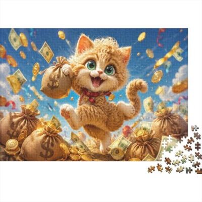 OERSZGINHFNH 1000pcs Mini Puzzle For Adults Cat Money Coin Present 52x38cm Cardboard Living Room Decor Durable Structure Friend Gift Stress Relief OERSZGINHFNH 1000pcs Mini Puzzle For Adults Cat Money Coin Present 52x38cm Cardboard Living Room Decor Durable Structure Friend Gift Stress Relief