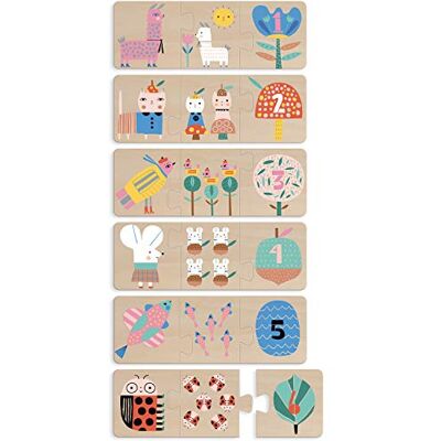 Vilac - Number Puzzle Trio for Mom Baby - Wooden Toys France Vilac - Number Puzzle Trio for Mom Baby - Wooden Toys France