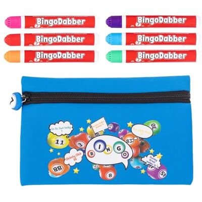 evelay Bingo Dabber Case Holder Gift Set Storage Bag + 6 Bingo Dabbers & Bingo Board Non-Drip Marker Pens Bingo Accessories for Home, Clubs & Events evelay Bingo Dabber Case Holder Gift Set Storage Bag + 6 Bingo Dabbers & Bingo Board Non-Drip Marker Pens Bingo Accessories for Home, Clubs & Events