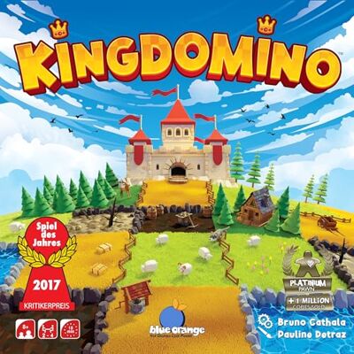blue orange Kingdomino Board game Ages 8+ 2-4 Players 15 Minutes Playing Time blue orange Kingdomino Board game Ages 8+ 2-4 Players 15 Minutes Playing Time
