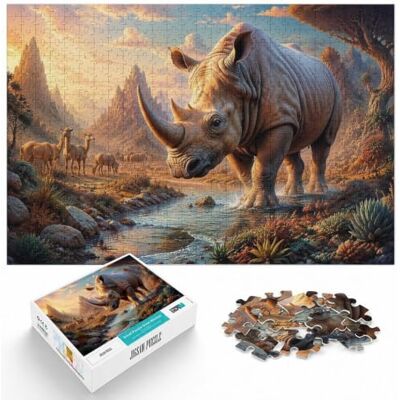 LMYmoney Radiant Rhinoceros Classic Jigsaw Puzzle for Adults, 1000pcs (52x38cm) For festive family time away from screens: Adult jigsaw puzzle with 1000 pieces creates puzzle time on colder days. LMYmoney Radiant Rhinoceros Classic Jigsaw Puzzle for Adults, 1000pcs (52x38cm) For festive family time away from screens: Adult jigsaw puzzle with 1000 pieces creates puzzle time on colder days.