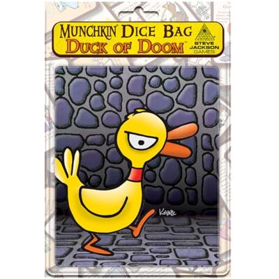 Jackson Munchkin Dice Bag: Duck of Doom Large Drawstring Bag 7” x 7” Printed Fabric Holds Over 100 Dice Includes Two Munchkin Cards Roleplaying Game Dice Bag Jackson Munchkin Dice Bag: Duck of Doom Large Drawstring Bag 7” x 7” Printed Fabric Holds Over 100 Dice Includes Two Munchkin Cards Roleplaying Game Dice Bag