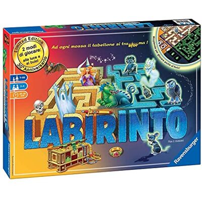 Ravensburger Labyrinth Glow in The Dark Board Game for the Whole Family, 2-4 Players, Gift Idea for Children 7+ Years, Italian Edition Ravensburger Labyrinth Glow in The Dark Board Game for the Whole Family, 2-4 Players, Gift Idea for Children 7+ Years, Italian Edition