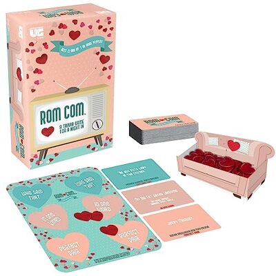 University Games Rom Com Trivia Game Rom Com Team Trivia Party Game for Date Nights, Girls’ Nights & Game Night, 4+ Players, Ages 12+ University Games Rom Com Trivia Game Rom Com Team Trivia Party Game for Date Nights, Girls’ Nights & Game Night, 4+ Players, Ages 12+
