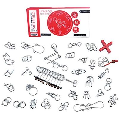 Chonor 32 PCS Mini Brain Teasers Metal Wire Puzzle Set IQ Test Mind Game Logic Educational Intelligence Toy for Adults and Kids Chonor 32 PCS Mini Brain Teasers Metal Wire Puzzle Set IQ Test Mind Game Logic Educational Intelligence Toy for Adults and Kids