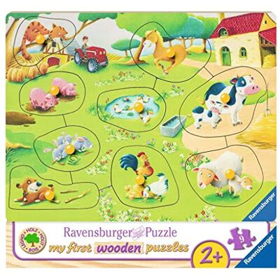 Ravensburger Children's Puzzle 03683 Small Farm 10 Pieces Wooden Puzzle Ravensburger Children's Puzzle 03683 Small Farm 10 Pieces Wooden Puzzle