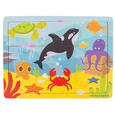 Bigjigs Toys Wooden Educational Tray Puzzle, Underwater Chunky Jigsaw Bigjigs Toys Wooden Educational Tray Puzzle, Underwater Chunky Jigsaw