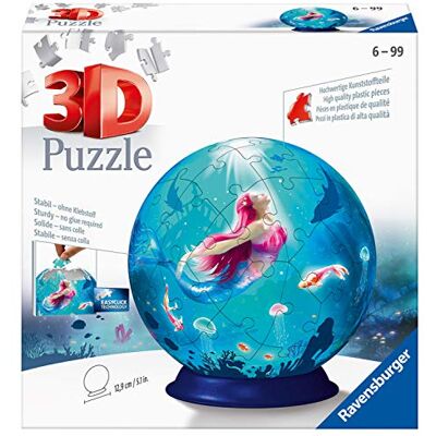 Ravensburger Mermaid 3D Jigsaw Puzzle Ball For Kids Age 6 Years Up 72 Pieces No Glue Required Ravensburger Mermaid 3D Jigsaw Puzzle Ball For Kids Age 6 Years Up 72 Pieces No Glue Required
