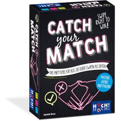 HUCH! , Catch Your Match!, Party Game with Celebrities & Funny Dating Profiles, Funny Combination for Game Nights, for 3+ Players from 14 Years HUCH! , Catch Your Match!, Party Game with Celebrities & Funny Dating Profiles, Funny Combination for Game Nights, for 3+ Players from 14 Years
