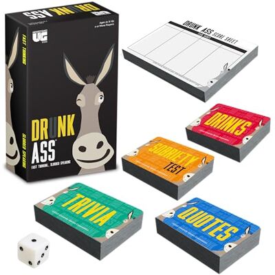 University Games Drunk Ass Game Drunk Ass Team Trivia Game for Adults, Funny Party Game for 2+ Players, Ages 21+, Drinking Game for Game Night University Games Drunk Ass Game Drunk Ass Team Trivia Game for Adults, Funny Party Game for 2+ Players, Ages 21+, Drinking Game for Game Night