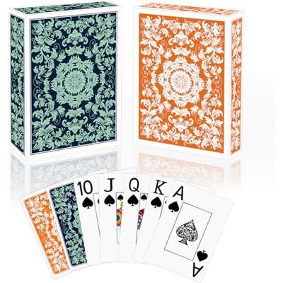Sondeng 2 Pack Playing Cards Deck of Cards Professional Poker Set Green Orange Jumbo Index Large Print Playing Card,for Adults Seniors,Card Games for Night Party,Playing Card for Family Companion Sondeng 2 Pack Playing Cards Deck of Cards Professional Poker Set Green Orange Jumbo Index Large Print Playing Card,for Adults Seniors,Card Games for Night Party,Playing Card for Family Companion