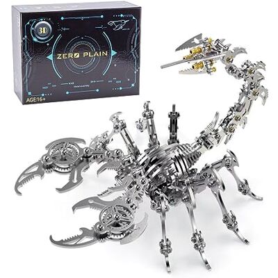 RCARTOYRTR 3D Puzzle Metal Model Kits, 3D Metal Mechanical Punk Scorpion DIY Assembly Model Kit, Creative Ornaments for Mechanical Lovers (200PCS+) RCARTOYRTR 3D Puzzle Metal Model Kits, 3D Metal Mechanical Punk Scorpion DIY Assembly Model Kit, Creative Ornaments for Mechanical Lovers (200PCS+)