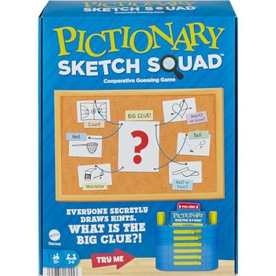 Mattel Pictionary Sketch Squad Cooperative Party Game with Clues Case, 2- to 6-Player Drawing Game Mattel Pictionary Sketch Squad Cooperative Party Game with Clues Case, 2- to 6-Player Drawing Game