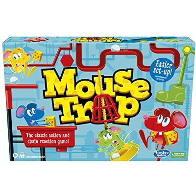 Hasbro Mouse Trap Board Game for Kids Ages 6 and Up, Classic Kids Game for 2-4 Players with Easier Set-Up than Previous Versions, Multicolor, One Size Hasbro Mouse Trap Board Game for Kids Ages 6 and Up, Classic Kids Game for 2-4 Players with Easier Set-Up than Previous Versions, Multicolor, One Size