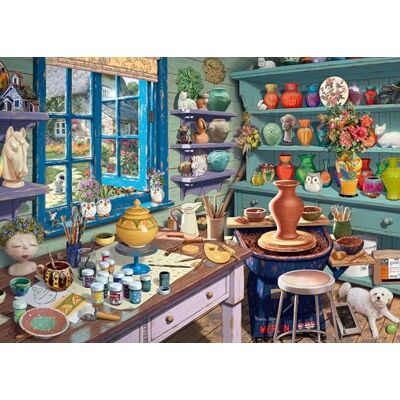 Ravensburger Pottery Studio Sanctuary 500 Piece Jigsaw Puzzle for Adults and Kids Age 10 Years + Ravensburger Pottery Studio Sanctuary 500 Piece Jigsaw Puzzle for Adults and Kids Age 10 Years +