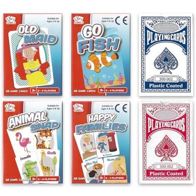 ihoot Pack of 6 Classic Card Games for Kids Animal Snap Go Fish Old Maid Happy Families Plus Two Packs of Playing Cards UK Card Games Party Bag Fillers Travel Games ihoot Pack of 6 Classic Card Games for Kids Animal Snap Go Fish Old Maid Happy Families Plus Two Packs of Playing Cards UK Card Games Party Bag Fillers Travel Games