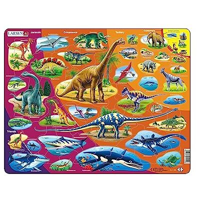 Larsen HL1 Dinosaur Evolution Puzzle – 85-Piece Tray & Frame Jigsaw for Ages 8+, Natural History & Prehistoric Animals from Triassic to Quaternary Larsen HL1 Dinosaur Evolution Puzzle – 85-Piece Tray & Frame Jigsaw for Ages 8+, Natural History & Prehistoric Animals from Triassic to Quaternary