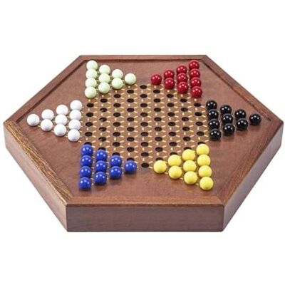 ROSEEONNE Wooden Chinese Checkers Board Game Set with 72 Colored chess board Petal-Style Glass Marbles 16mm Strategy Games ROSEEONNE Wooden Chinese Checkers Board Game Set with 72 Colored chess board Petal-Style Glass Marbles 16mm Strategy Games