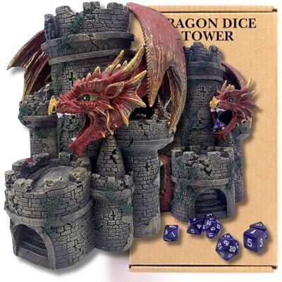 The Grinning Gargoyle Red Dragon Dice Tower for Rolling Dice DnD Dice Tower for Dice Set Hand Painted 26cm Resin Dice Rolling Tower Table Top Games Castle Dice Tower Polyhedral & RPG Dice Gaming Accessories The Grinning Gargoyle Red Dragon Dice Tower for Rolling Dice DnD Dice Tower for Dice Set Hand Painted 26cm Resin Dice Rolling Tower Table Top Games Castle Dice Tower Polyhedral & RPG Dice Gaming Accessories