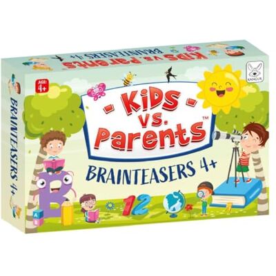 KANGUR Kids vs Parents Brainteasers Riddles Quiz for Kids, 50 Cards, 4+ Trivia Games, Quiz, Family Games, Card Game, Educational KANGUR Kids vs Parents Brainteasers Riddles Quiz for Kids, 50 Cards, 4+ Trivia Games, Quiz, Family Games, Card Game, Educational
