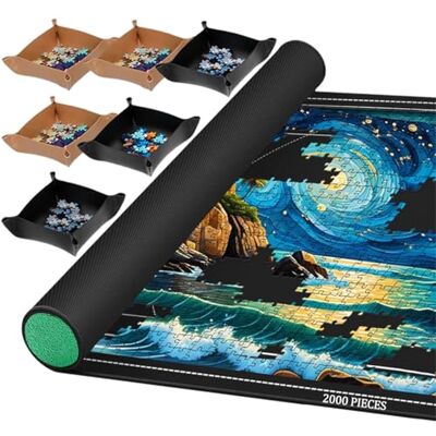 REKGO Rubber Jigsaw Puzzle Mat Roll Up,2000 1500 1000 Pieces Puzzel Mats,Roll-Up Save Pad Trays for Sorting Table Board Glue Sheets and Frame Storage Accessories for Adults Gifts REKGO Rubber Jigsaw Puzzle Mat Roll Up,2000 1500 1000 Pieces Puzzel Mats,Roll-Up Save Pad Trays for Sorting Table Board Glue Sheets and Frame Storage Accessories for Adults Gifts
