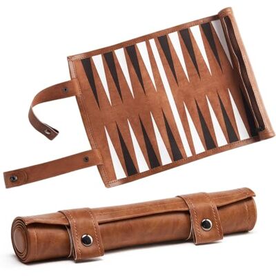 Pengrity Travel Backgammon Set, Portable Backgammon Board Game, Roll Up backgammon Travel Set Leather, Tactical Board Game Ideas for Kids Adults Family Party Pengrity Travel Backgammon Set, Portable Backgammon Board Game, Roll Up backgammon Travel Set Leather, Tactical Board Game Ideas for Kids Adults Family Party