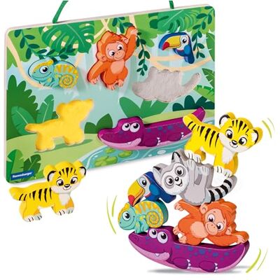 Ravensburger -PLAY+ Sensory and Magnetic Wooden Puzzle In the Jungle From 1 Year French Version 34017 Ravensburger -PLAY+ Sensory and Magnetic Wooden Puzzle In the Jungle From 1 Year French Version 34017