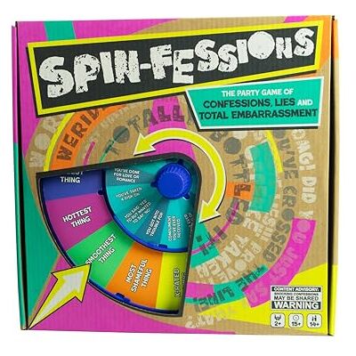 TOMY Spin-Fessions Party Game Adult Party Games, Card Game 14+ Storytelling Confession Card Game Adult Board Games, Party Card Games, Teens and Adults, 3-6 Players TOMY Spin-Fessions Party Game Adult Party Games, Card Game 14+ Storytelling Confession Card Game Adult Board Games, Party Card Games, Teens and Adults, 3-6 Players