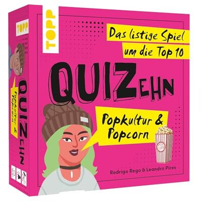 TOPP QUIZehn Pop Culture & Popcorn. The cunning game for the top 10th party game with 100 crazy quiz questions for geeks, nerds and series junkies TOPP QUIZehn Pop Culture & Popcorn. The cunning game for the top 10th party game with 100 crazy quiz questions for geeks, nerds and series junkies