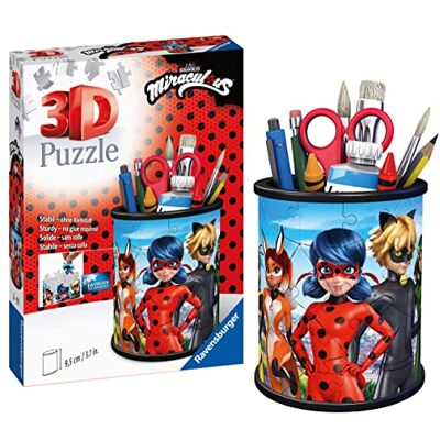 Ravensburger Miraculous Tales of Ladybug & Cat Noir 3D Jigsaw Puzzle for Kids Age 6 Years Up 54 Pieces Pencil Pot No Glue Required Ravensburger Miraculous Tales of Ladybug & Cat Noir 3D Jigsaw Puzzle for Kids Age 6 Years Up 54 Pieces Pencil Pot No Glue Required