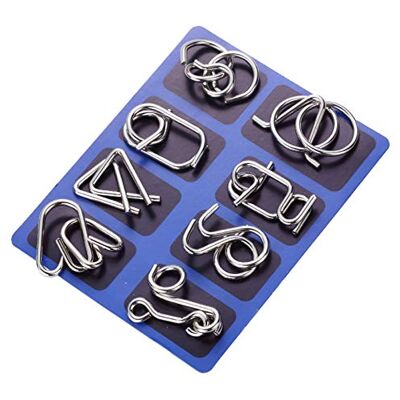 Gracelaza 8 pcs Metal Wire Puzzle Logic Brain Teaser Set Metal Ring IQ puzzles Difficult Games Ideal Intelligence Toys Gifts for Kids and Adults, #1 Gracelaza 8 pcs Metal Wire Puzzle Logic Brain Teaser Set Metal Ring IQ puzzles Difficult Games Ideal Intelligence Toys Gifts for Kids and Adults, #1