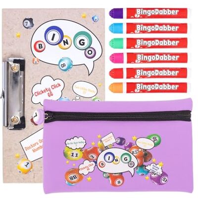 evelay Bingo Dabber Case Holder Gift Set 6 Bingo Dabbers 1 Board with Clip Bingo Storage Bag with Lucky Number Zip Pull Non-Drip 20ml Ink 6 Colour Options Gift for Bingo Lovers evelay Bingo Dabber Case Holder Gift Set 6 Bingo Dabbers 1 Board with Clip Bingo Storage Bag with Lucky Number Zip Pull Non-Drip 20ml Ink 6 Colour Options Gift for Bingo Lovers