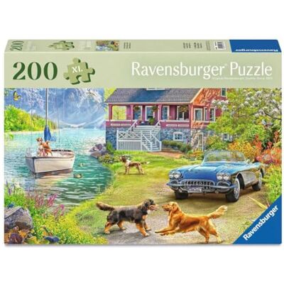 Ravensburger Feel Well & Puzzle & Board Summer Lake House, 200 piece for Adults and Kids Age 9 Years Up Ravensburger Feel Well & Puzzle & Board Summer Lake House, 200 piece for Adults and Kids Age 9 Years Up