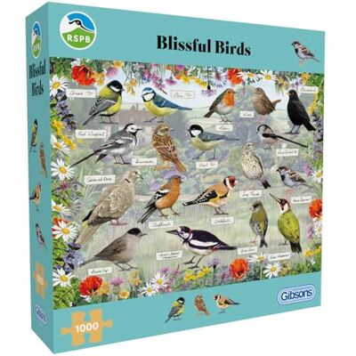 Gibsons RSPB Blissful Birds 1000 Piece Jigsaw Puzzle for Adults – Featuring Beautiful Garden Birds & Floral Artwork by Fiona Osbaldstone Premium Sustainable Puzzle Made in the UK/EU Gibsons RSPB Blissful Birds 1000 Piece Jigsaw Puzzle for Adults – Featuring Beautiful Garden Birds & Floral Artwork by Fiona Osbaldstone Premium Sustainable Puzzle Made in the UK/EU