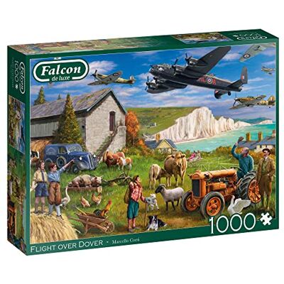 Falcon Jumbo, de luxe Flight over Dover, Jigsaw Puzzles for Adults, 1000 piece Falcon Jumbo, de luxe Flight over Dover, Jigsaw Puzzles for Adults, 1000 piece