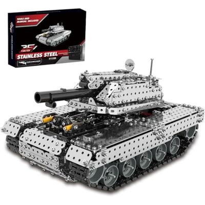 Cubertime RC Metal Tank Model Kit, 12CH with Launchable Turret for Adults, 3D Mechanical Puzzle Collector Grade Stainless Steel Construction (1715PCS) Cubertime RC Metal Tank Model Kit, 12CH with Launchable Turret for Adults, 3D Mechanical Puzzle Collector Grade Stainless Steel Construction (1715PCS)