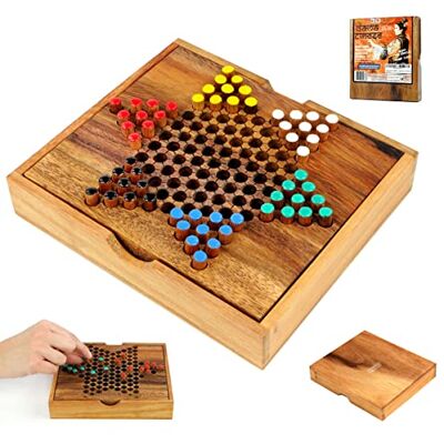 LOGICA GIOCHI Logica Puzzles Art. Chinese Checkers Board Game in Fine Wood Strategic Game Multiplayer Travel version LOGICA GIOCHI Logica Puzzles Art. Chinese Checkers Board Game in Fine Wood Strategic Game Multiplayer Travel version