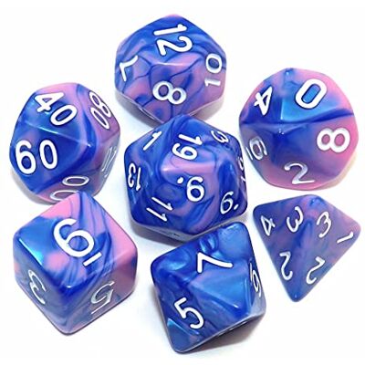 CREEBUY Blue Mix Pink DND Polyhedral Dice for Dungeon and Dragons D&D RPG Role Playing Games Dice with Dice Bag CREEBUY Blue Mix Pink DND Polyhedral Dice for Dungeon and Dragons D&D RPG Role Playing Games Dice with Dice Bag