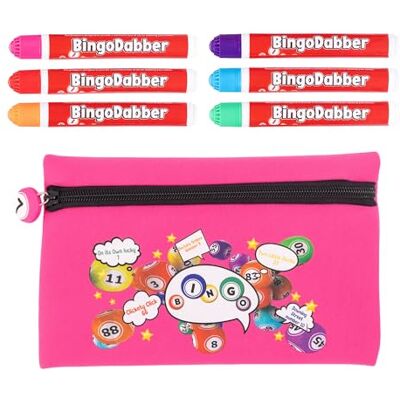 evelay Bingo Dabber Case Holder Gift Set Storage Bag + 6 Bingo Dabbers & Bingo Board Non-Drip Marker Pens Bingo Accessories for Home, Clubs & Events evelay Bingo Dabber Case Holder Gift Set Storage Bag + 6 Bingo Dabbers & Bingo Board Non-Drip Marker Pens Bingo Accessories for Home, Clubs & Events