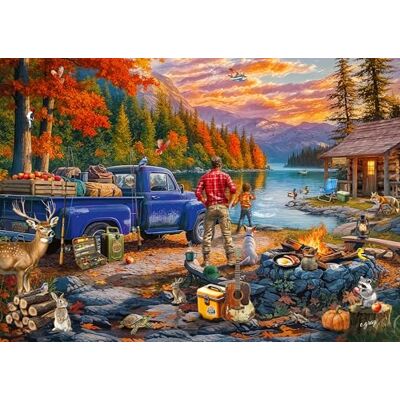 Ravensburger Sunset Lake 300 Piece Large Format Jigsaw Puzzle – Autumn Camping Scene with Father and Son – Relaxing Nature-Themed Puzzle for Adults & Families Ravensburger Sunset Lake 300 Piece Large Format Jigsaw Puzzle – Autumn Camping Scene with Father and Son – Relaxing Nature-Themed Puzzle for Adults & Families