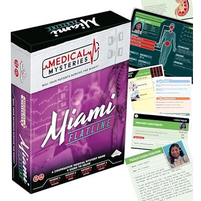 TOMY Medical Mysteries: Miami Flatline – A Cooperative Board Game for Ages 14+ with 4 Cases to Diagnose and Save Your Patients! Perfect for Family, Friends, and Memorable Date Nights! TOMY Medical Mysteries: Miami Flatline – A Cooperative Board Game for Ages 14+ with 4 Cases to Diagnose and Save Your Patients! Perfect for Family, Friends, and Memorable Date Nights!