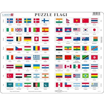 Larsen L2 Flag-Puzzle, Polish Edition, 80 Piece Boxless Tray & Frame Jigsaw Puzzle Larsen L2 Flag-Puzzle, Polish Edition, 80 Piece Boxless Tray & Frame Jigsaw Puzzle