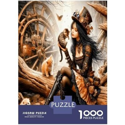 Pazeel Steampunk Lady Cats 1000 Piece Puzzle for Adults Classic Jigsaw Puzzle Recycled Cardboard Family Lovers Holiday Activity Indoor Leisure Cognitive Development 38x26cm/1000pcs Pazeel Steampunk Lady Cats 1000 Piece Puzzle for Adults Classic Jigsaw Puzzle Recycled Cardboard Family Lovers Holiday Activity Indoor Leisure Cognitive Development 38x26cm/1000pcs
