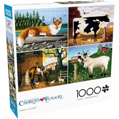 Buffalo Charles Wysocki Animal Collage 1000 Piece Jigsaw Puzzle for Adults Challenging Puzzle Perfect for Game Nights Finished Size 26.75 x 19.75 Buffalo Charles Wysocki Animal Collage 1000 Piece Jigsaw Puzzle for Adults Challenging Puzzle Perfect for Game Nights Finished Size 26.75 x 19.75