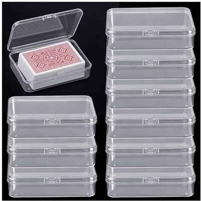 Aelmiyw 10 Pcs Clear Plastic Playing Card Boxes, Card Case Holder with Snap Closure for Poker, Trading, Sports & Business Cards Deck Storage Organizer Aelmiyw 10 Pcs Clear Plastic Playing Card Boxes, Card Case Holder with Snap Closure for Poker, Trading, Sports & Business Cards Deck Storage Organizer