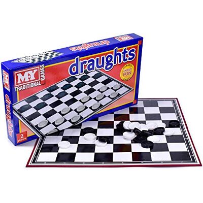 KandyToys M.Y Draughts Game Traditional Checkers Board Game for Kids & Adults KandyToys M.Y Draughts Game Traditional Checkers Board Game for Kids & Adults