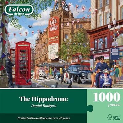 Falcon The Hippodrome, 1000 Piece Jigsaw Puzzle for Adults Beautifully Illustrated 1000Pc Adult Jigsaws, Fun Present & Activity for Home, Puzzles for Rainy Days, Birthday Jumbo Falcon The Hippodrome, 1000 Piece Jigsaw Puzzle for Adults Beautifully Illustrated 1000Pc Adult Jigsaws, Fun Present & Activity for Home, Puzzles for Rainy Days, Birthday Jumbo