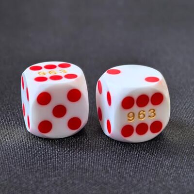 BESCON DICE Bescon Professional Precision Dice Round Corner 9/16" (14.3mm) with Colorful Dots, Colored Dots Precision Backgammon Dice 14.3MM (White Dice with red dots) BESCON DICE Bescon Professional Precision Dice Round Corner 9/16" (14.3mm) with Colorful Dots, Colored Dots Precision Backgammon Dice 14.3MM (White Dice with red dots)