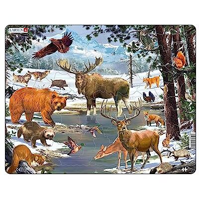 Larsen FH32 A Winter Day in a Nordic Forest, 54 Piece Boxless Tray & Frame Jigsaw Puzzle Larsen FH32 A Winter Day in a Nordic Forest, 54 Piece Boxless Tray & Frame Jigsaw Puzzle